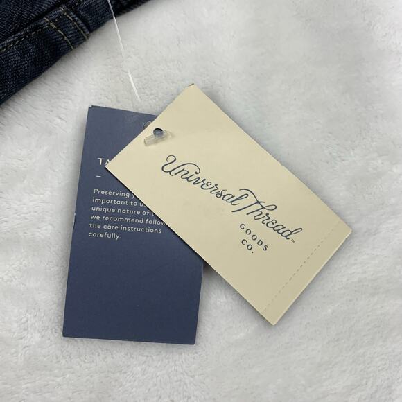 NWT Universal Thread Denim Midi Skirt 00 High Rise Dark Wash 25" Waist Back Slit - Picture 10 of 10